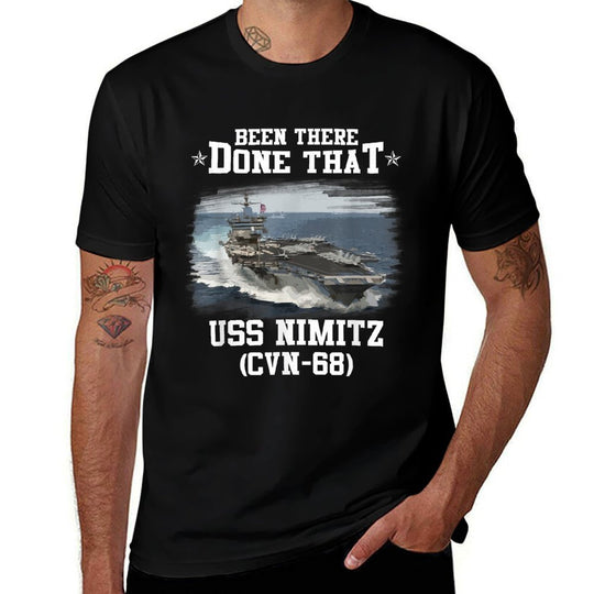USS Nimitz CVN-68 Veterans Day Father Day Gift  Summer-ready Fabric T-Shirt