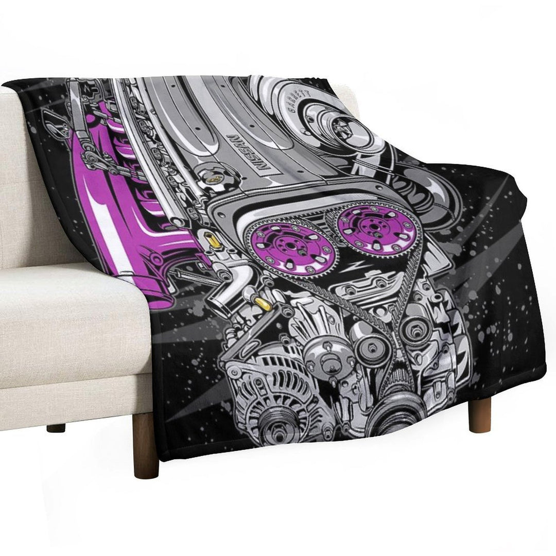 Nissan RB26 Engine Sustainable Throw Blanket