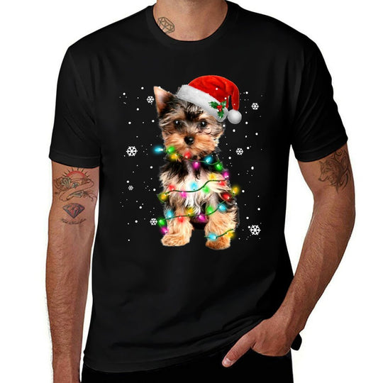 Yorkie Dogs Tree Christmas Sweater Xmas Pet Animal Dog Lover  Vintage-inspired T-Shirt