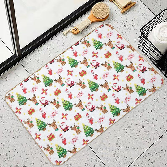 Merry Christmas Seamless PNG  Odorless Bath Mat