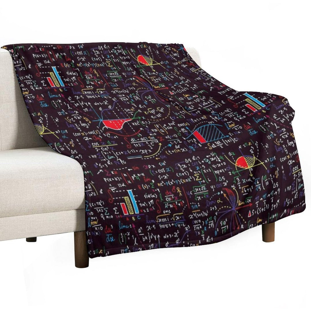 Colorful Math Formulas Versatility Throw Blanket