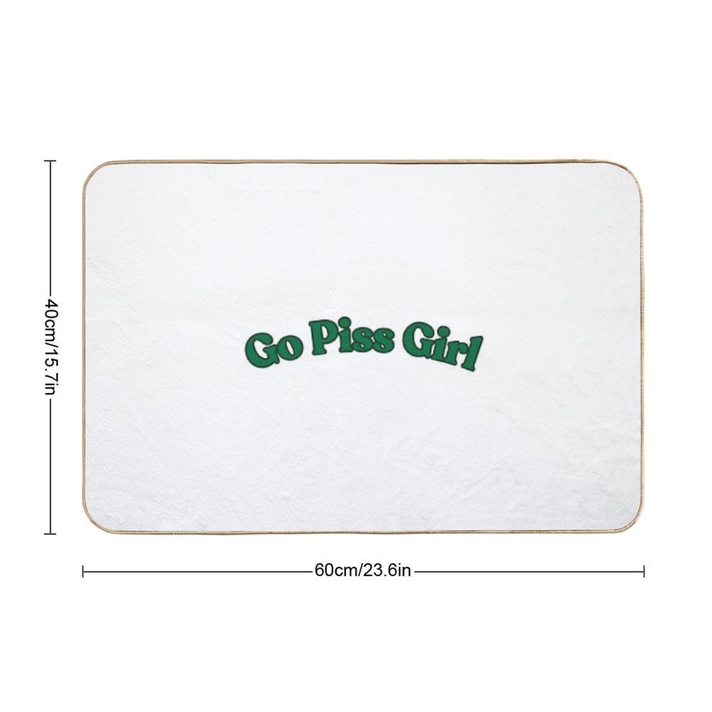 Go Piss Girl Green  Long-Lasting Bath Mat