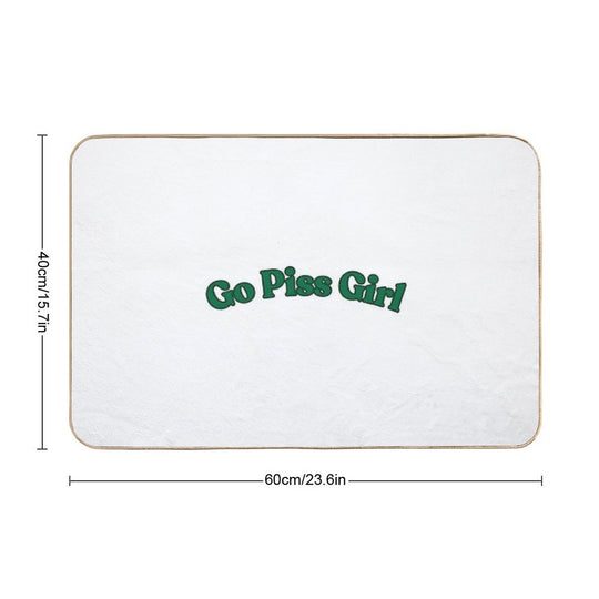 Go Piss Girl Green  Long-Lasting Bath Mat