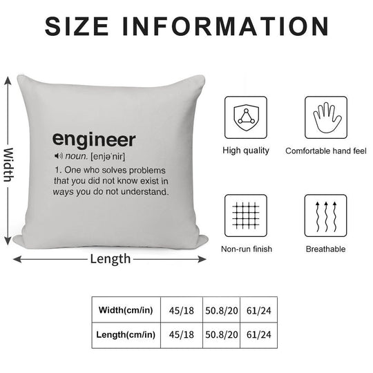 Funny Engineer Definition Soft Ultra-Soft Texture Throw Pillow