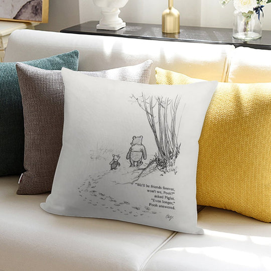 Winnie The Pooh & Piglet Friends Forever Soft Washable Throw Pillow