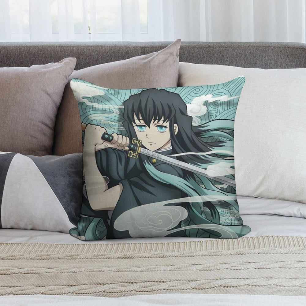 Muichiro Tokito Version 5 Soft Reinforced Edging Throw Pillow