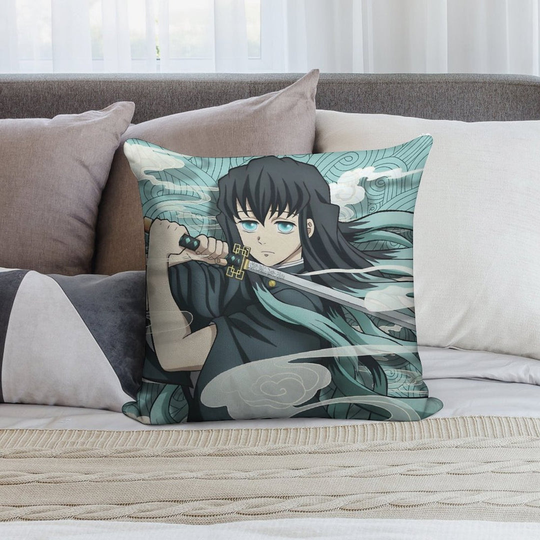 Muichiro Tokito Version 5 Soft Reinforced Edging Throw Pillow