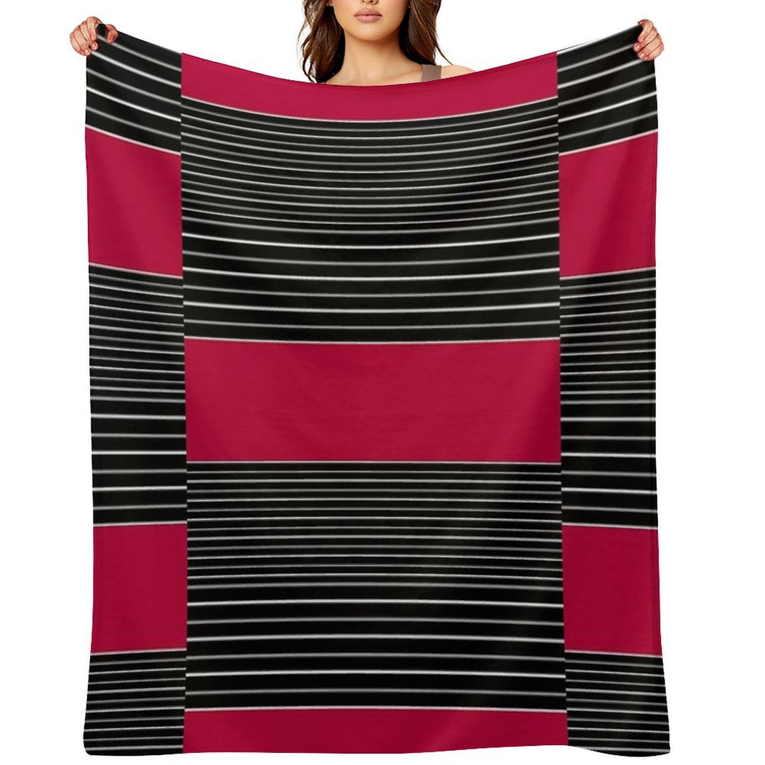 Striped Simple Red , Gray , White Pattern SPORTCLUB All-season Throw Blanket