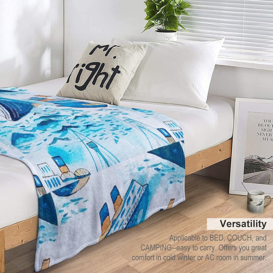 Ferry Boats Scrub Cap All-season Throw Blanket
