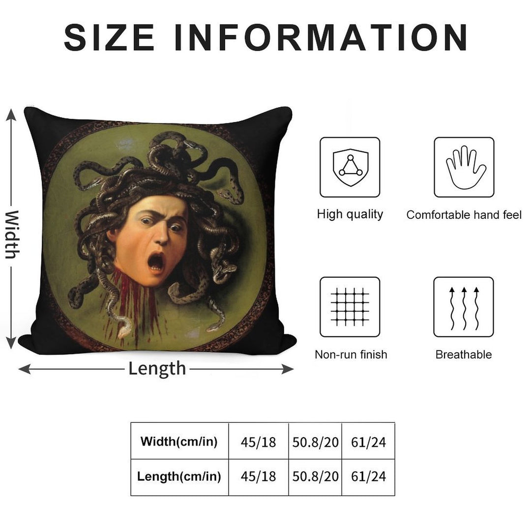 Michelangelo Merisi Da Caravaggio Medusa Soft Ultra-Soft Texture Throw Pillow