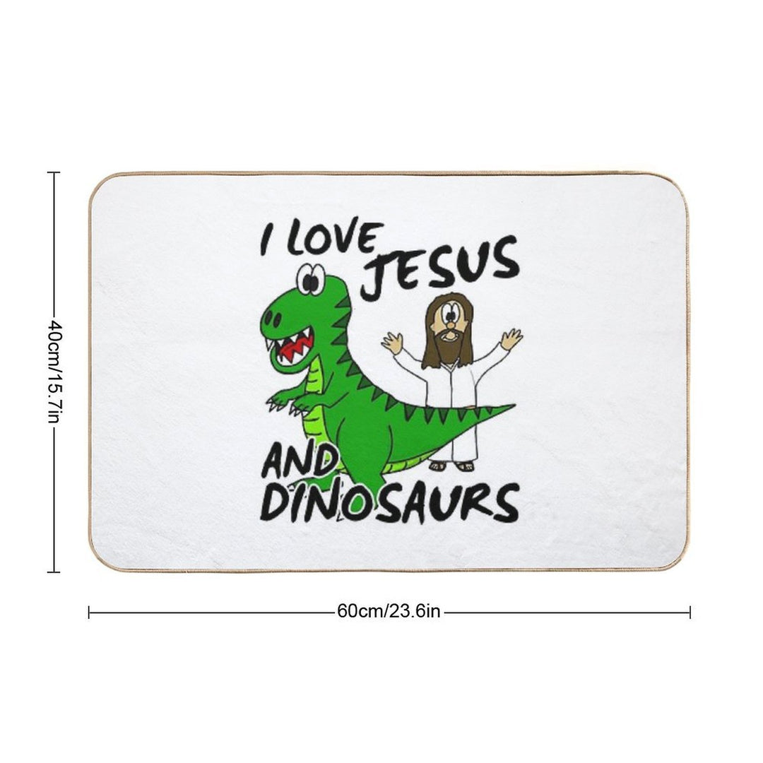 I Love Jesus And Dinosaurs Church Humor  Eco-Friendly Bath Mat