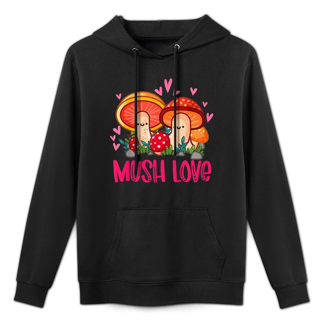 Kids Mush Love Cute Mushroom Lover Fungi Botanical Valentines Cotton-Polyester Blend Hoodie
