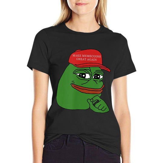 Crypto Pepe Coin - Make Memecoins Great Again - Meme Desing  Trendy Pattern T-Shirt