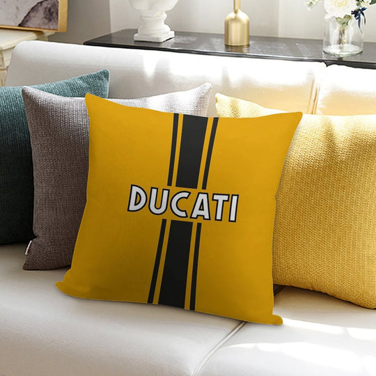 Retro Ducati Graphic Soft Reinforced Edging Throw Pillow