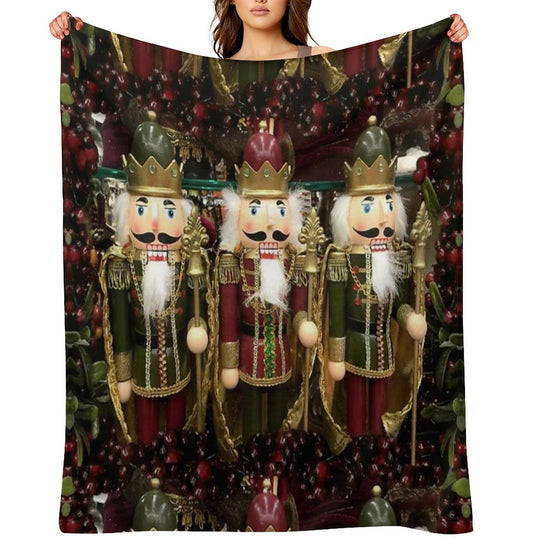 Christmas Nutcracker Trio Compact Throw Blanket