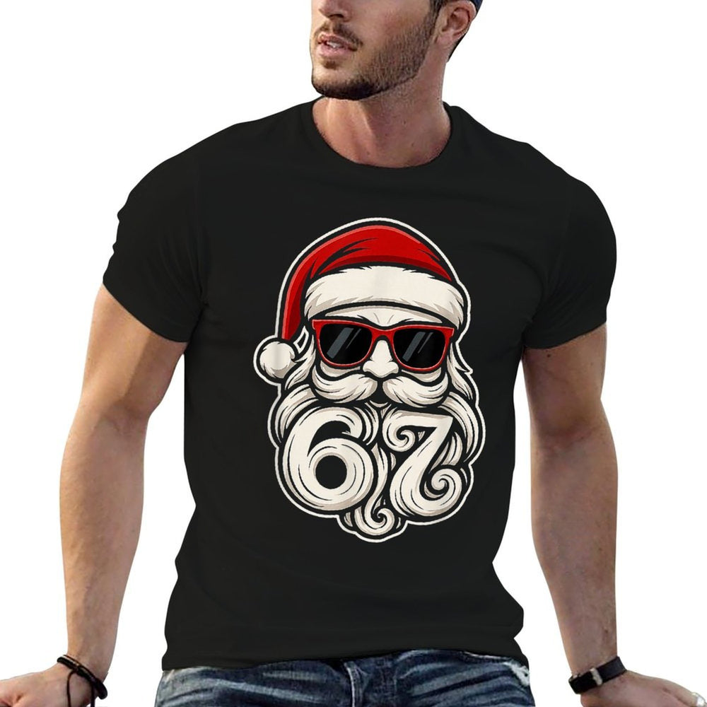 6 7 Christmas 67 Santa Six Seven Christmas Boysns  Rolled Sleeves T-Shirt