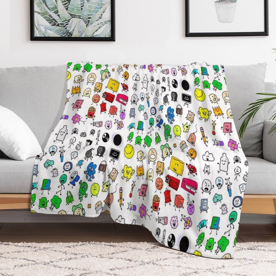 BFDI All Characters (Transparent) Anti-pilling Throw Blanket