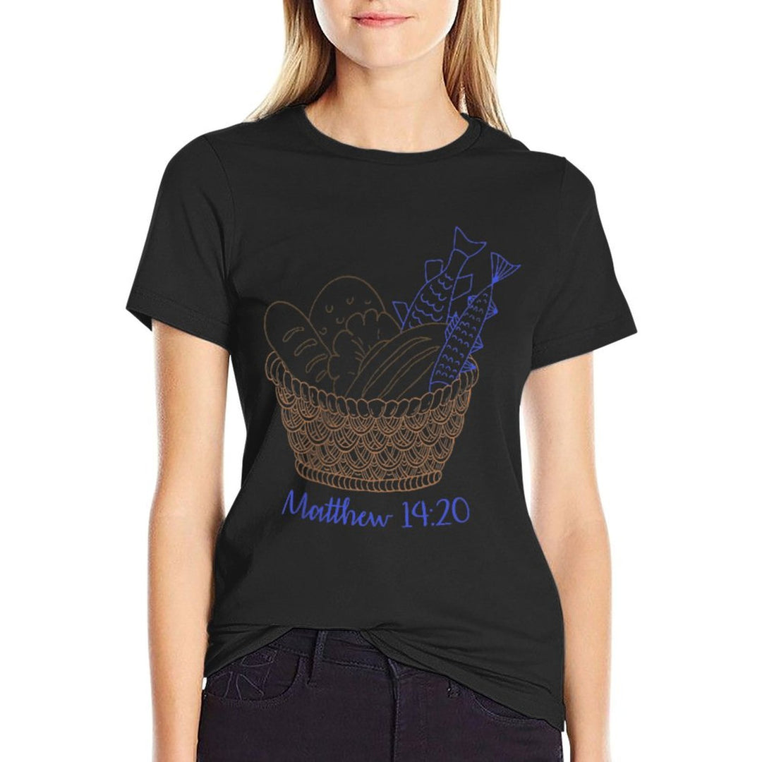Christian 2 Fishes 5 Breads 5000 Against The Current  Polyester Blend T-Shirt