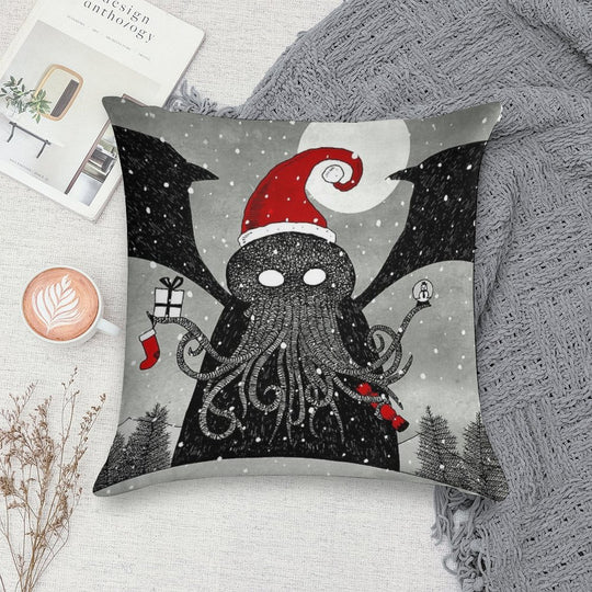A Cthulhu Christmas Soft Fade-Resistant Throw Pillow