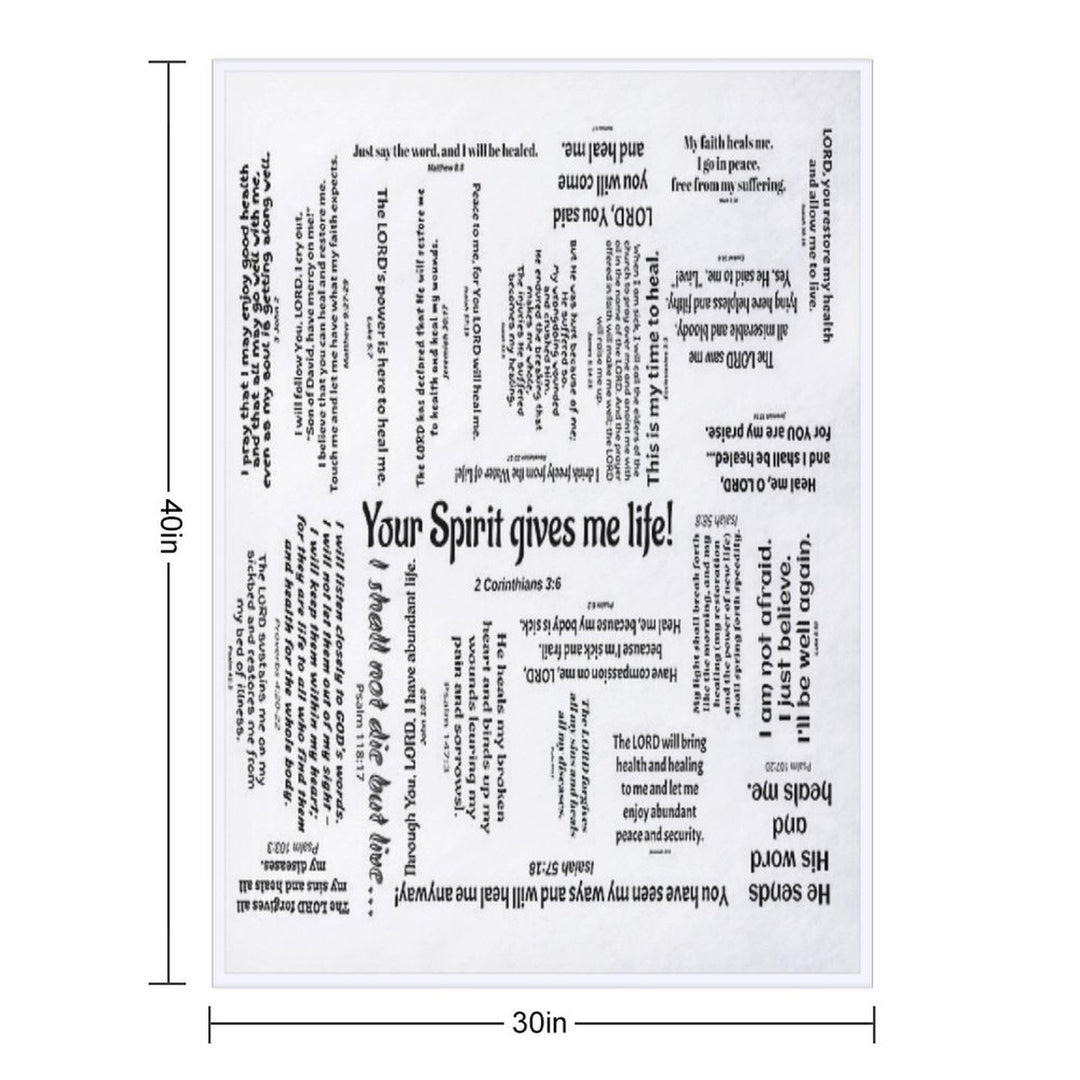 Healing Scriptures Blanket - White Wrinkle-free Throw Blanket