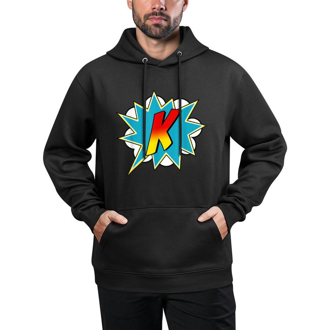 Letter K Superhero Name Comic Letter Retro Costume Casual Wear Hoodie