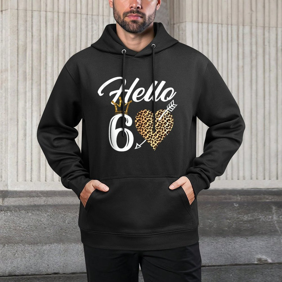 60th Birthday Shirt Hello 60 with Leopard Easy Care Hoodie