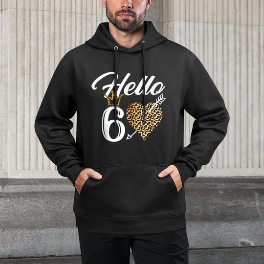 60th Birthday Shirt Hello 60 with Leopard Easy Care Hoodie