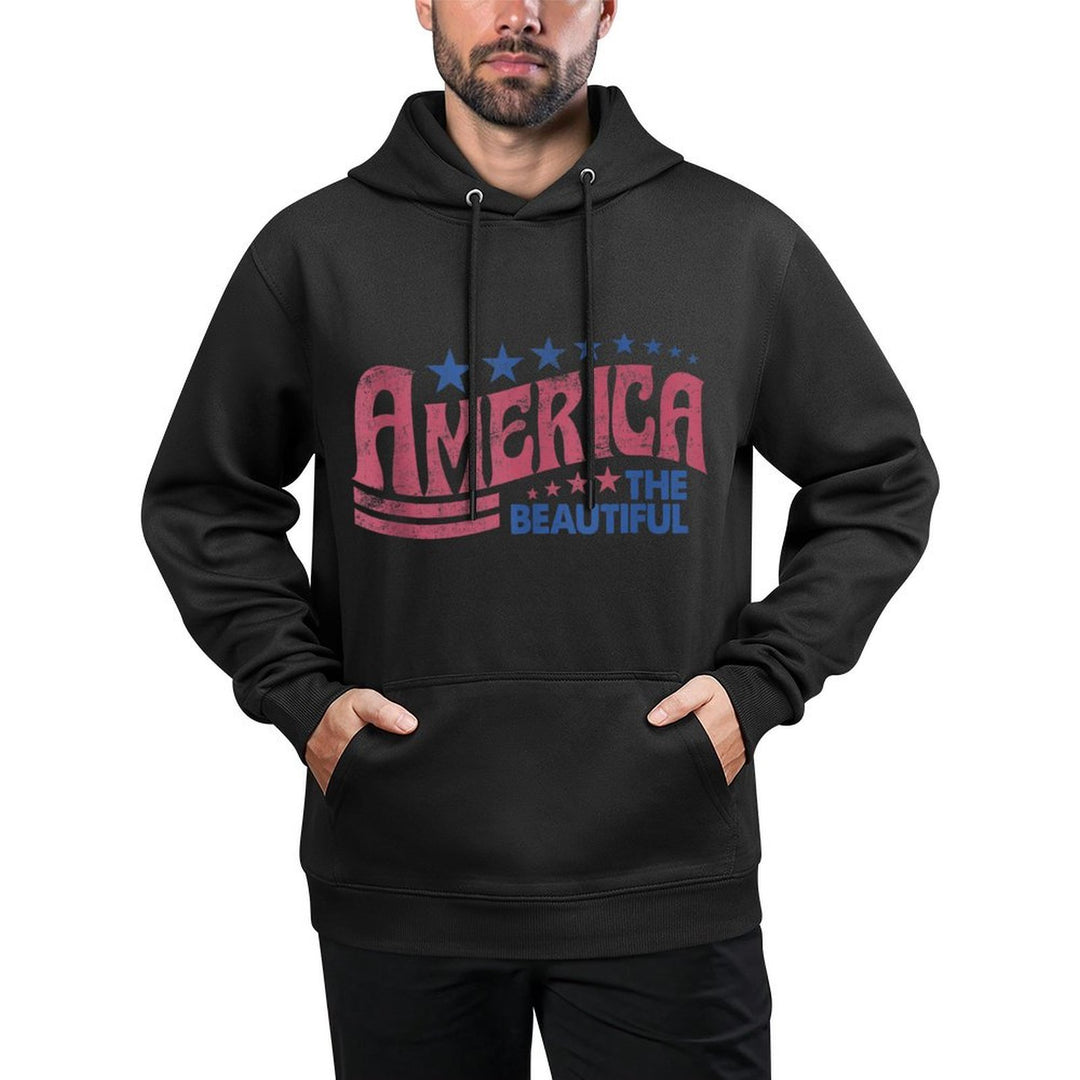 America The Beautiful Retro Vintage American 4th Of July Adjustable Hood Hoodie