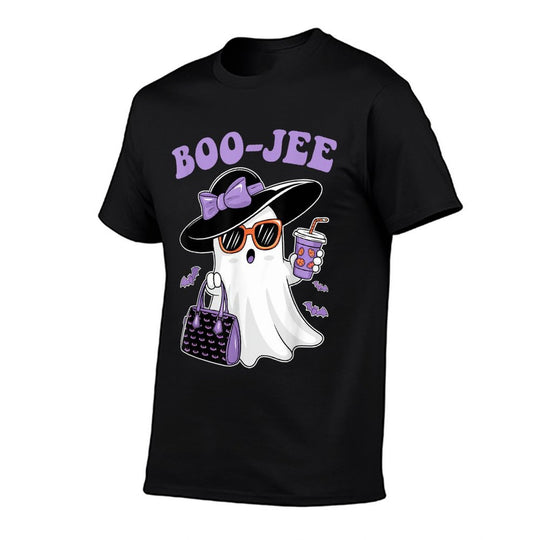 Boo Jee Ghost Drinking Coffee Bow Halloween Women  Odor-resistant T-Shirt