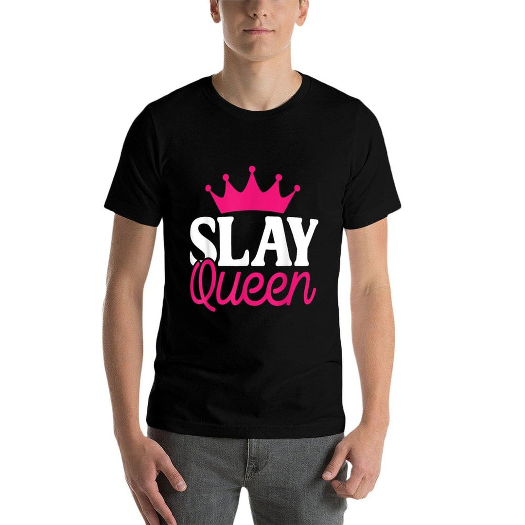 Yas Queen Slay Funny Meme Sarcastic Costumes  Ribbed Collar T-Shirt