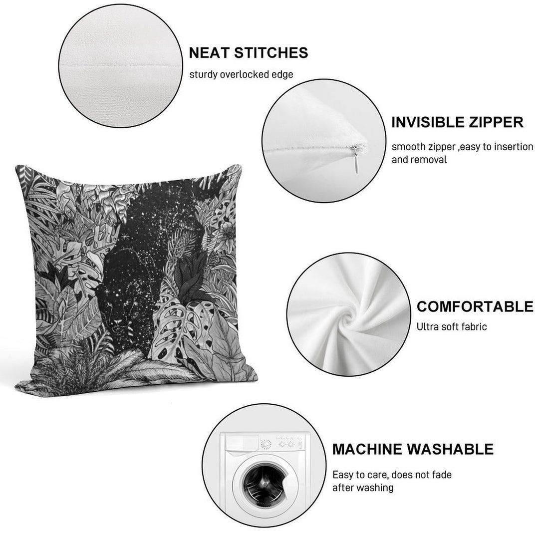 The Jungle at Night Soft Fade-Resistant Throw Pillow