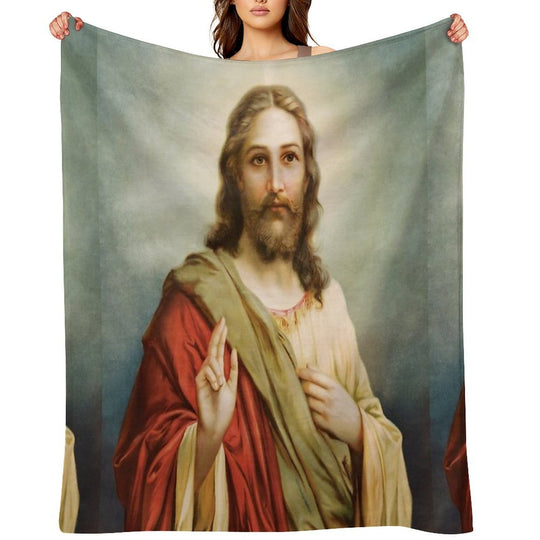Jesus Christ Painting Velvety-soft Throw Blanket