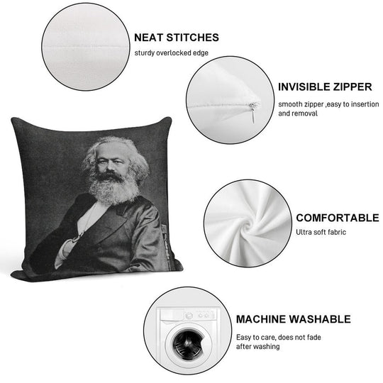 Karl Marx (best Quality) Soft Skin-Friendly Throw Pillow