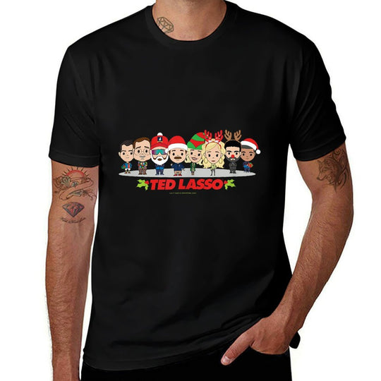 Ted Lasso Christmas Group Shot Holiday Chibi Style  Tagless Design T-Shirt