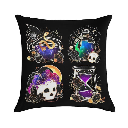 Elegant Gold And Galaxy Halloween Collection Soft Decorative Cover Throw Pillow