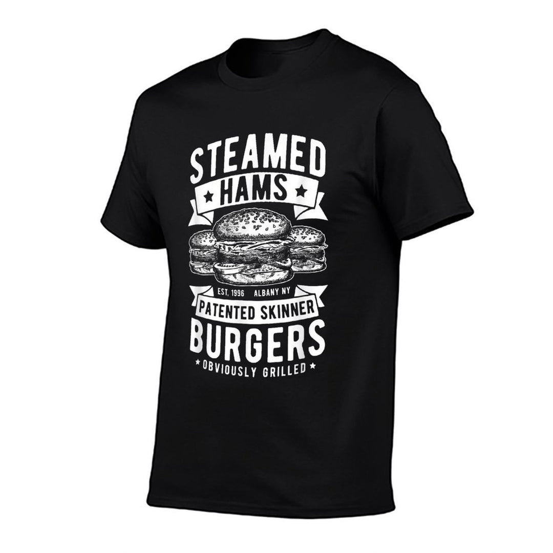 Awesome Steamed Hams Skinner Burger Themed Funny Meme  Rolled Sleeves T-Shirt