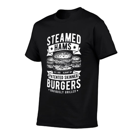 Awesome Steamed Hams Skinner Burger Themed Funny Meme  Rolled Sleeves T-Shirt
