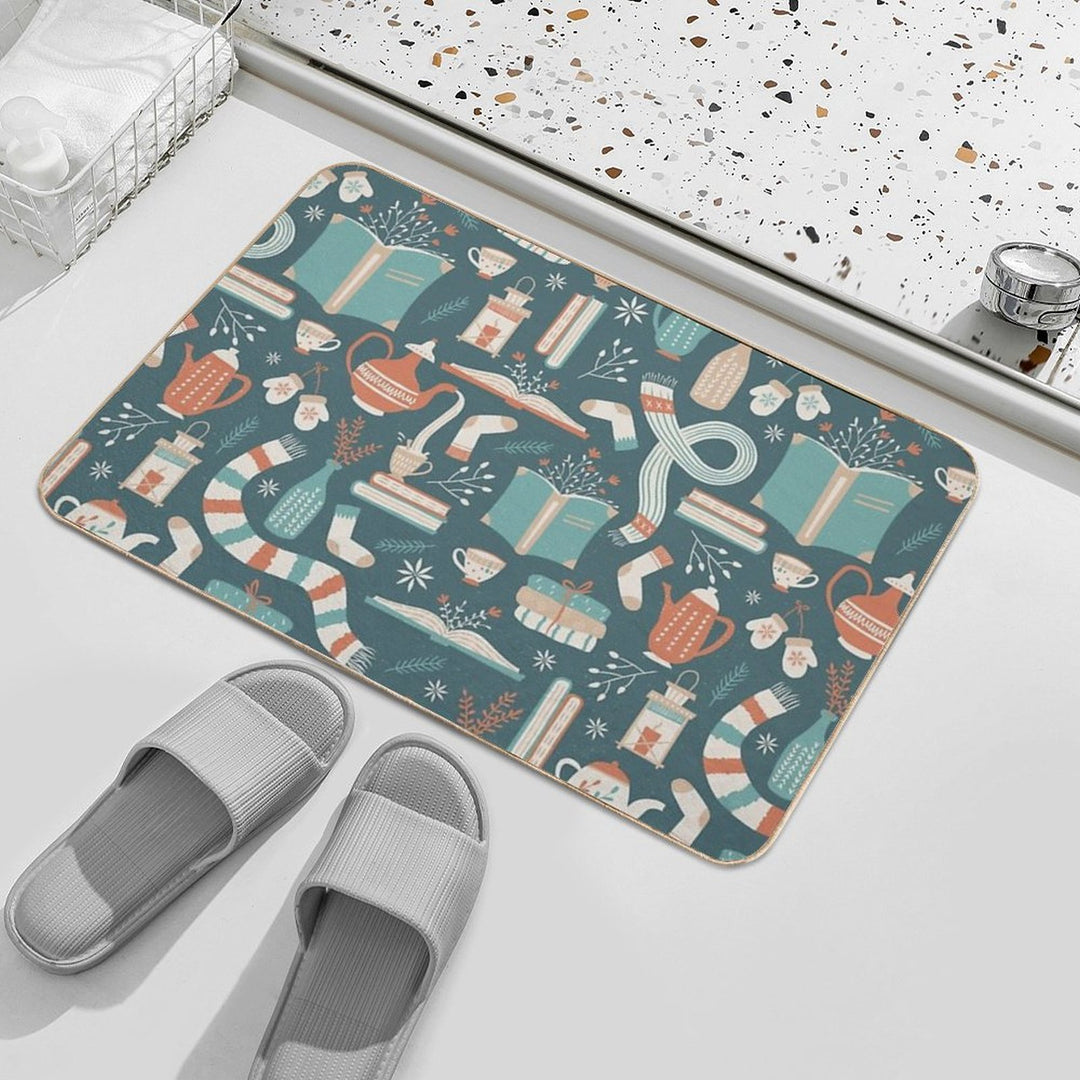Hygge Reading  Fade-Resistant Bath Mat