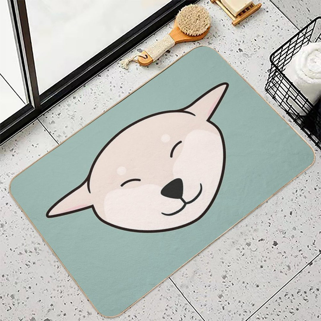Airplane Ears Cream Shiba Inu Kawaii  Odorless Bath Mat