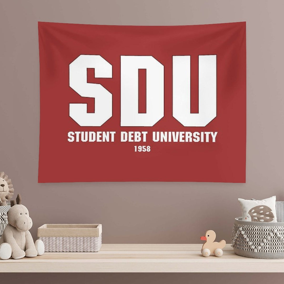 Student Debt University - Reddish Tapestry