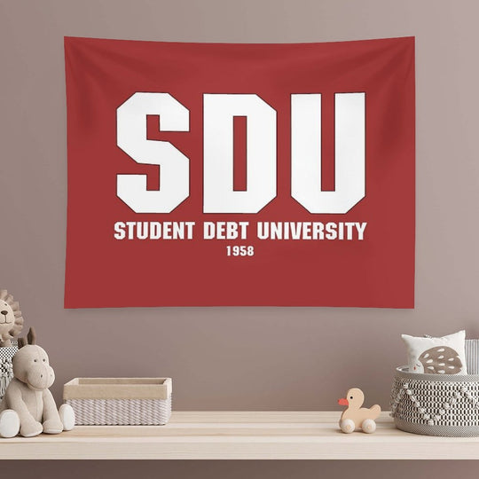 Student Debt University - Reddish Tapestry