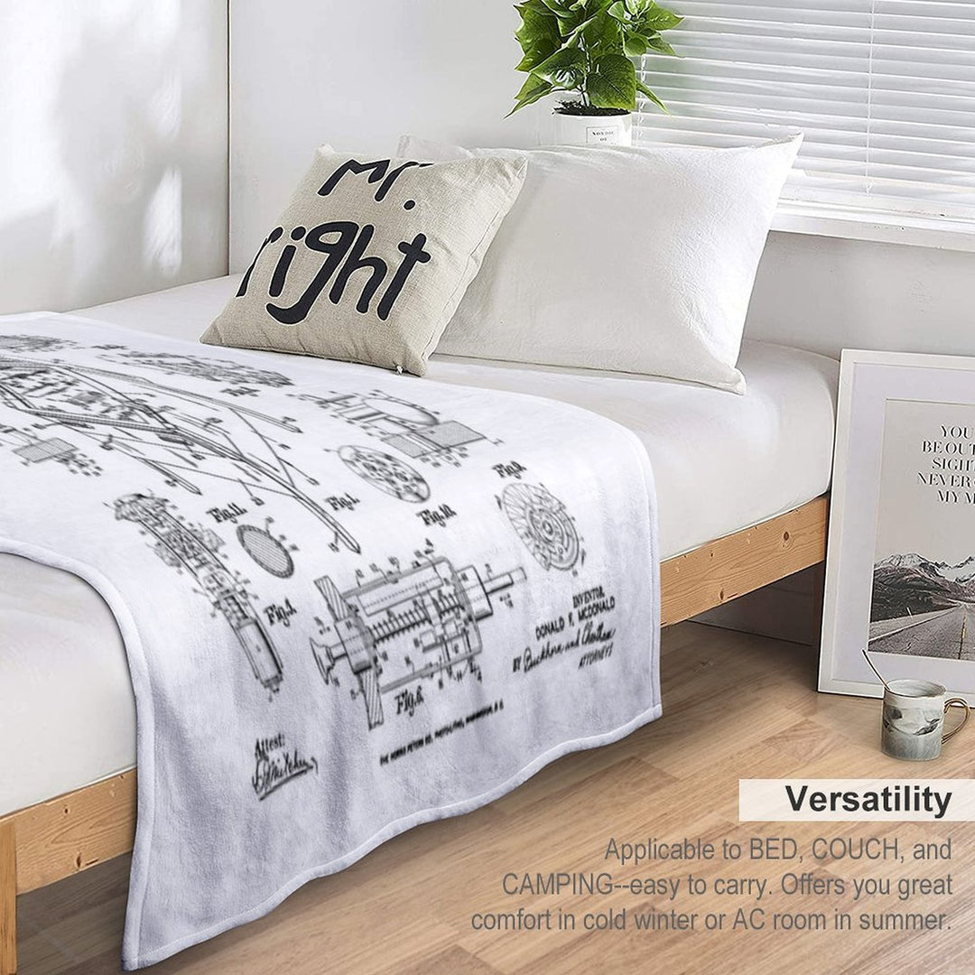 Pinball Arcade Gaming Machine Vintage Gamer Patent Print Eco-conscious Throw Blanket