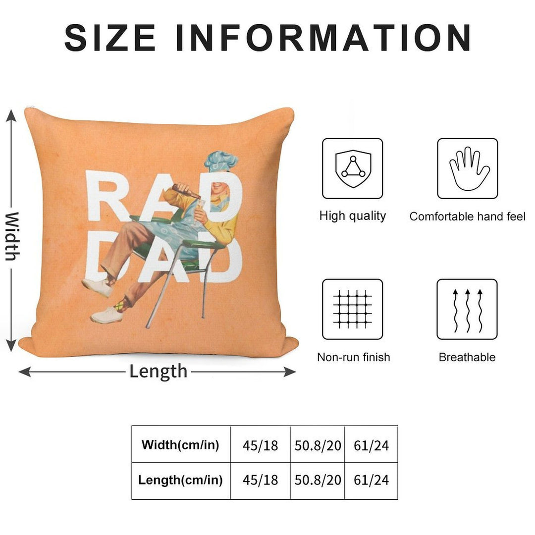 Rad Dad Soft Reinforced Edging Throw Pillow