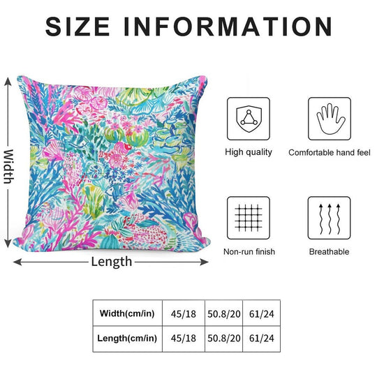 Summer Lily Ocean Holidays Soft Shrink-Resistant Throw Pillow