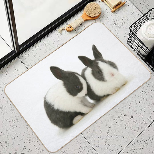 Baby Blue Dutch Rabbits  Odorless Bath Mat