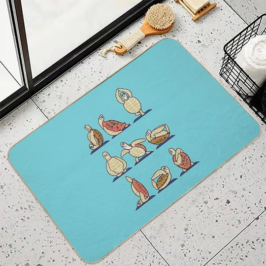 Green Sea Turtle Yoga  Non-Slip Bath Mat