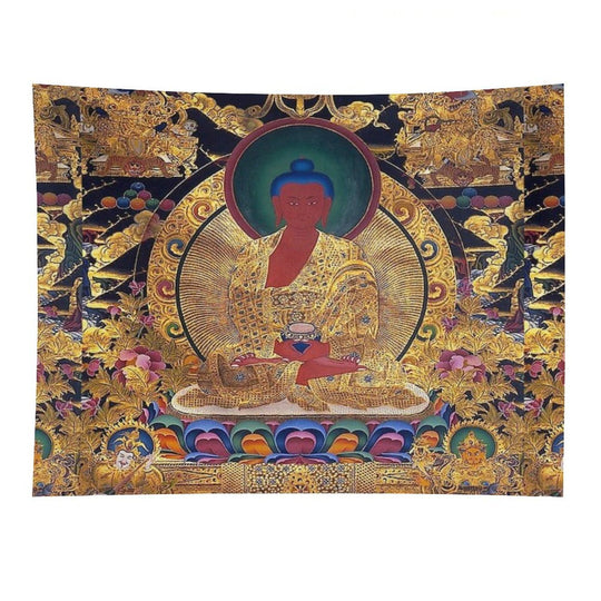 Mandala 116 Golden Amithaba Buddha Thangka Tapestry