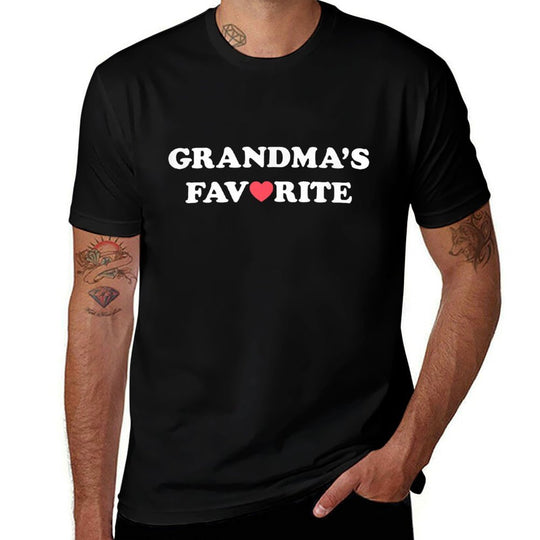 Grandmas Favorite (with Red Heart)  Polyester Blend T-Shirt