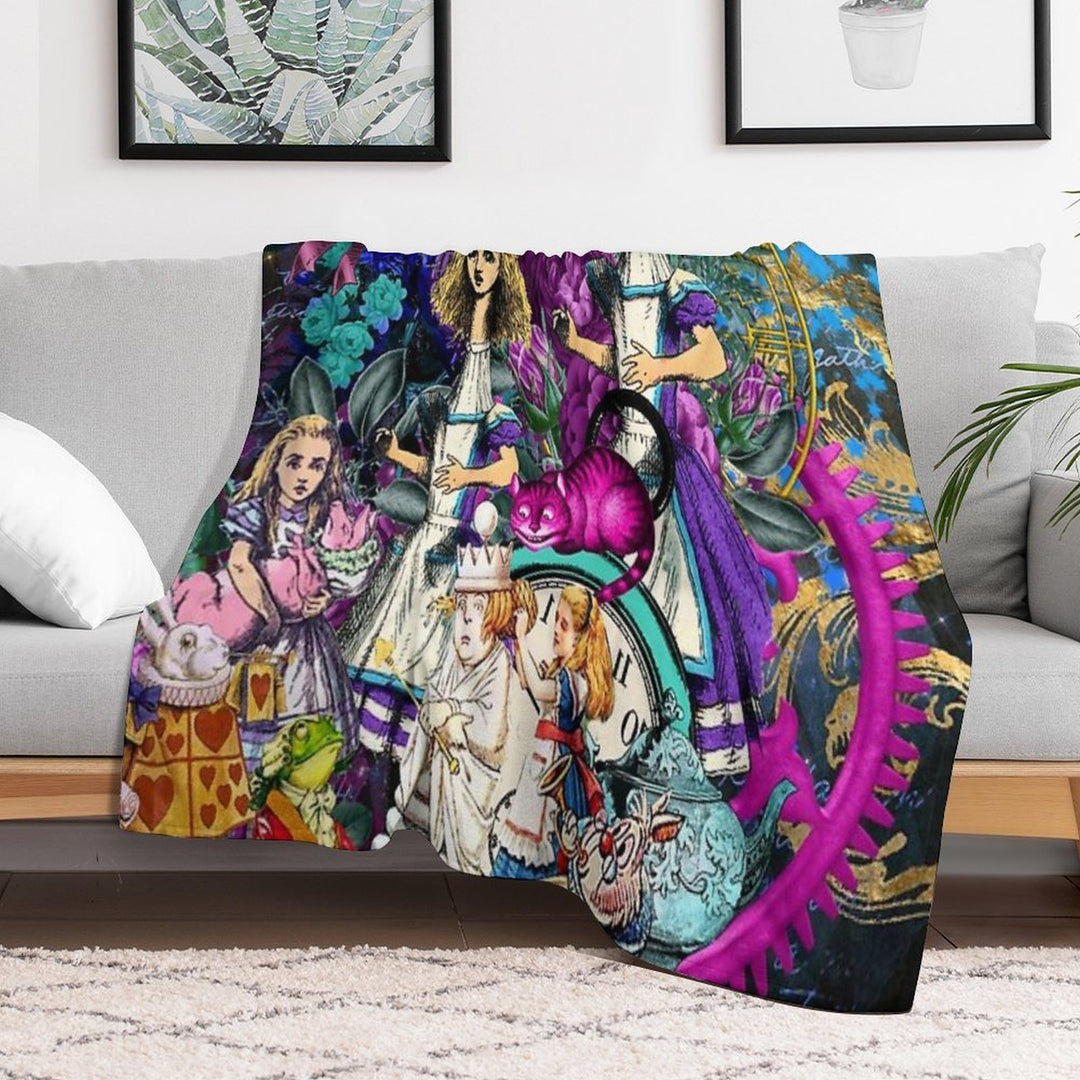 Alice Wonderland, Alice in Vintage Wonderland Plush Throw Blanket