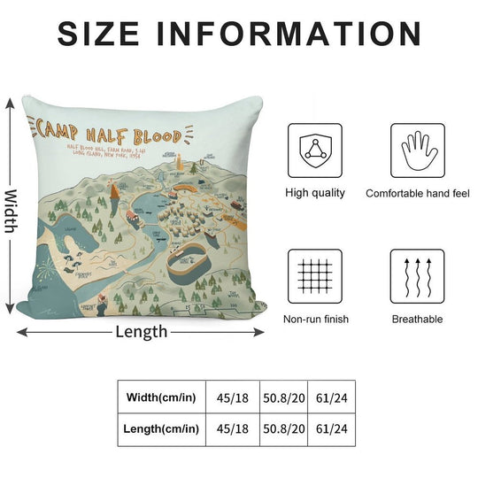 Map of Camp Half Blood Soft Skin-Friendly Throw Pillow